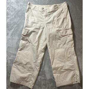 American Eagle Cargo Pants Womens 16L Beige Baggy Jogger Grunge Streetwear Skate